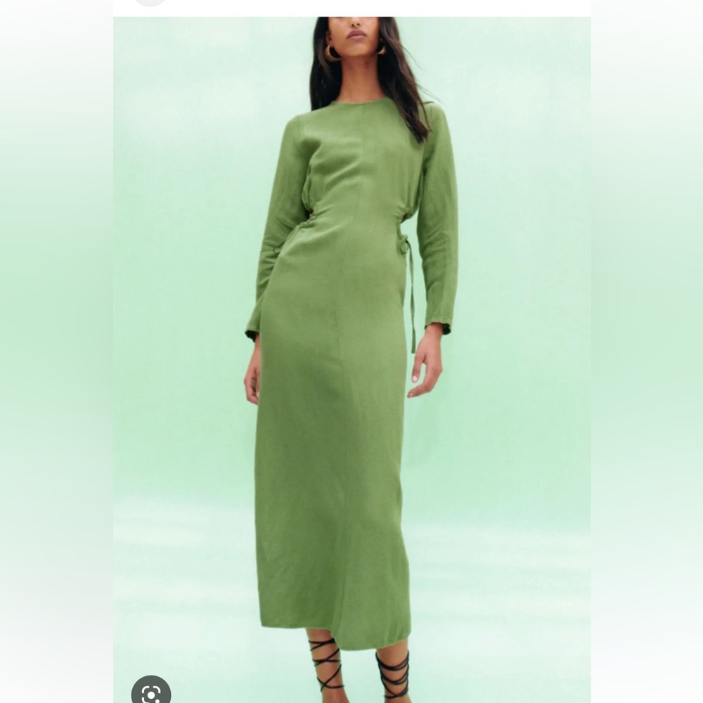 Zara Green Long Sleeve Dress